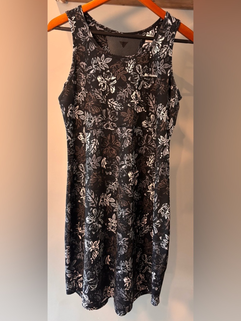 Columbia Black Floral Active Tank Dress